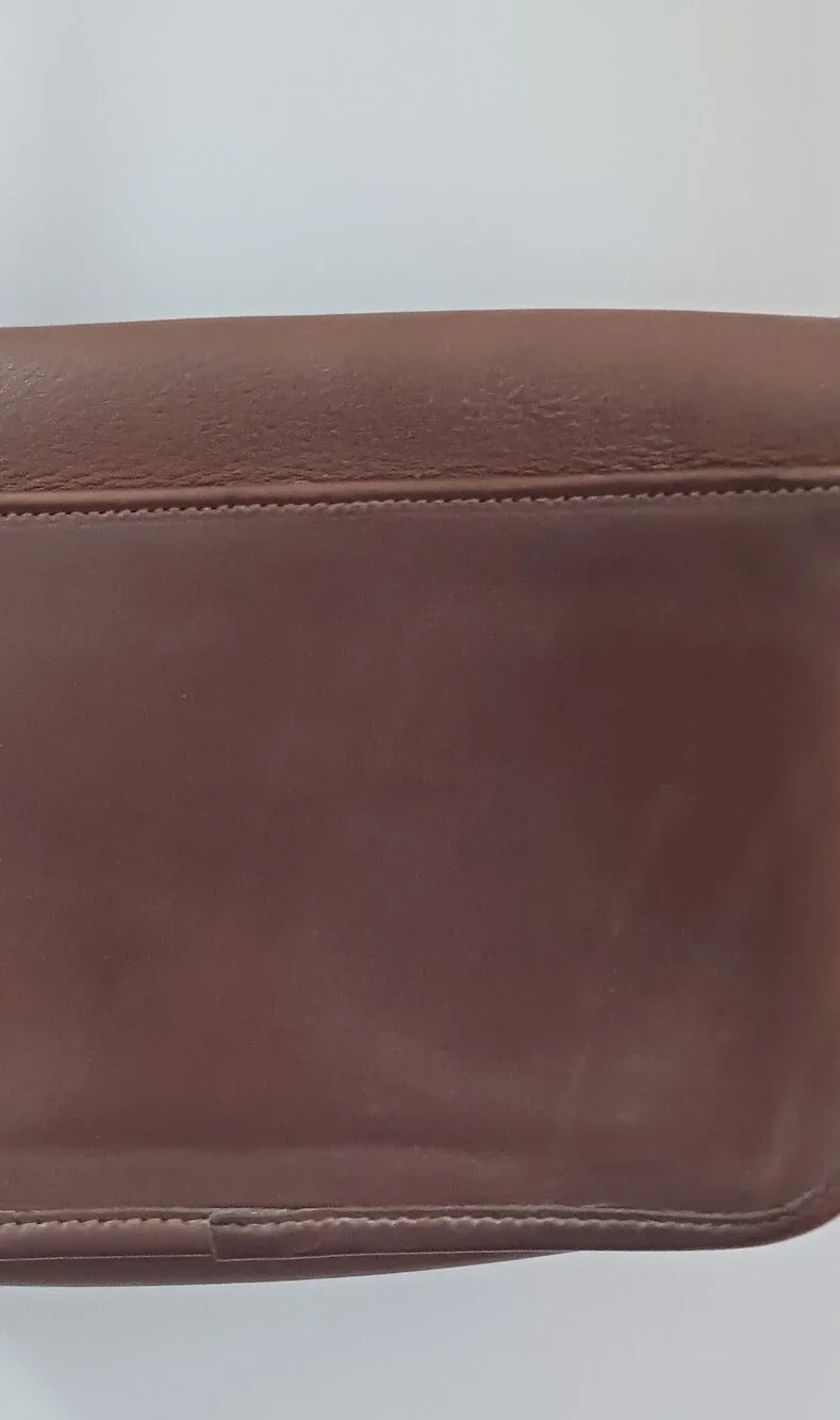 Brown Leather Crossbody Bag with Turn-Lock Closure